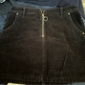 Corduroy black skirt